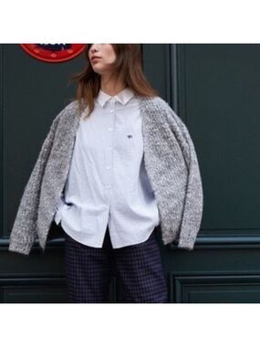 FRNCH Marled Open Front Cardigan